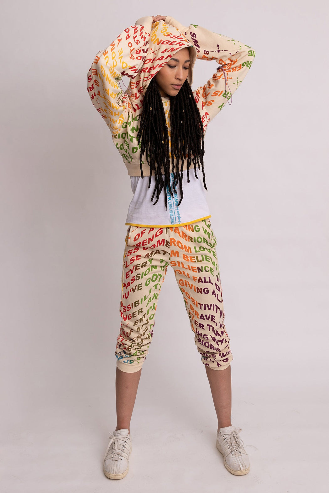 cropped drawstring hoodie