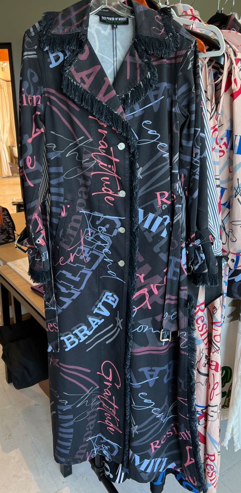 Be Brave Long coat all over print
