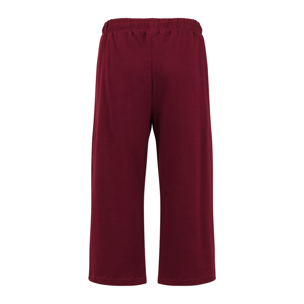 Cropped Fearless Joggers in Burgundy