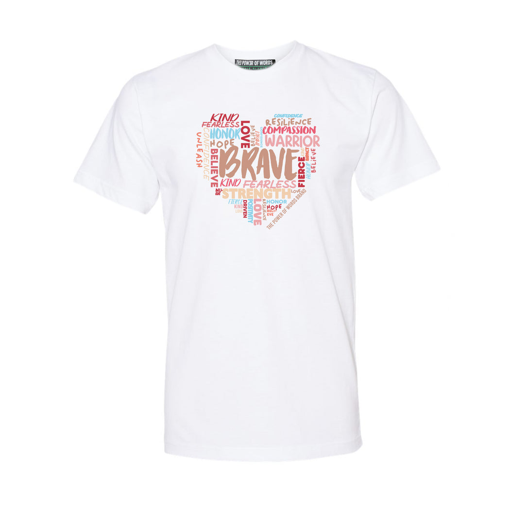 Brave Heart Adult Tee in White