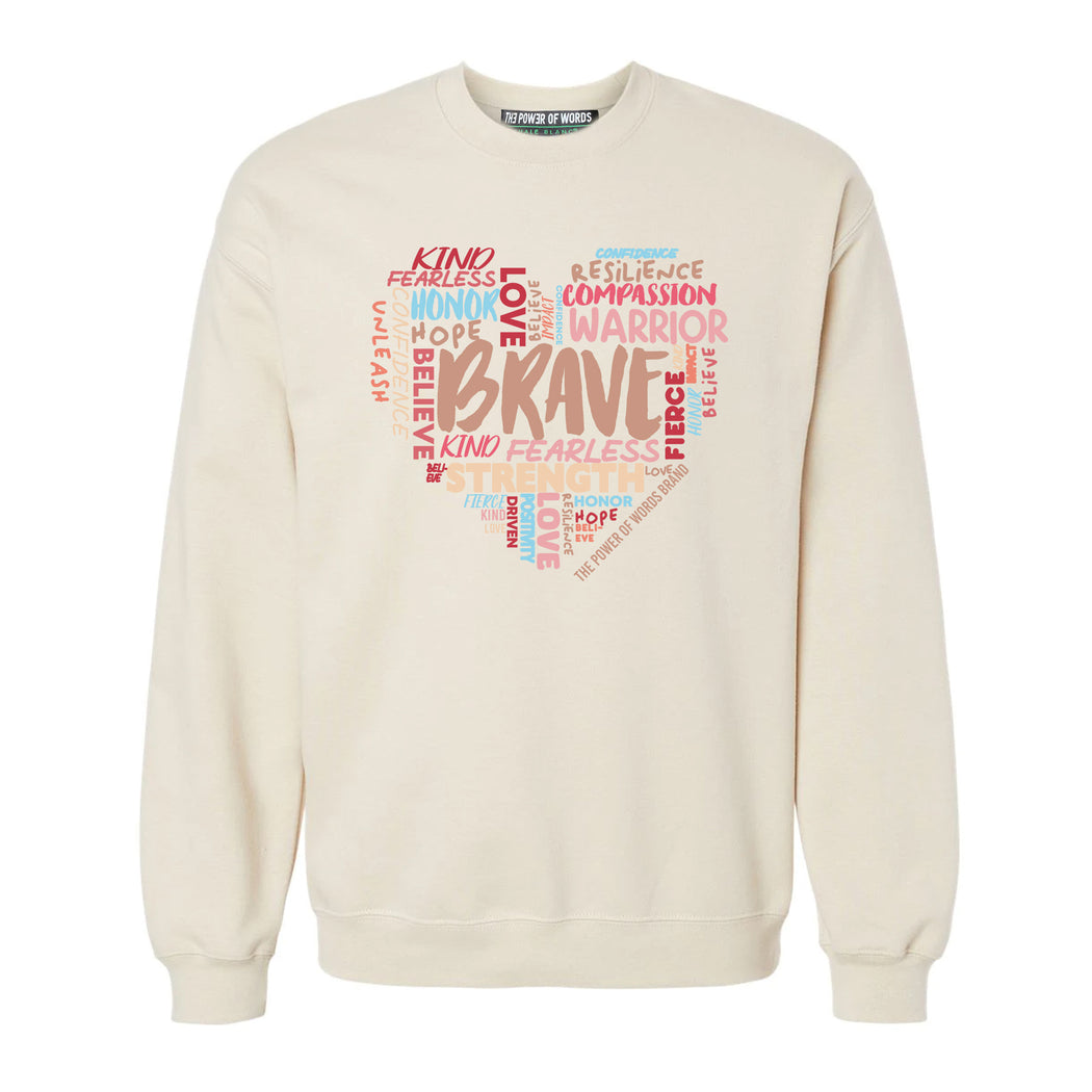 Brave Heart Adult Crewneck in Cream
