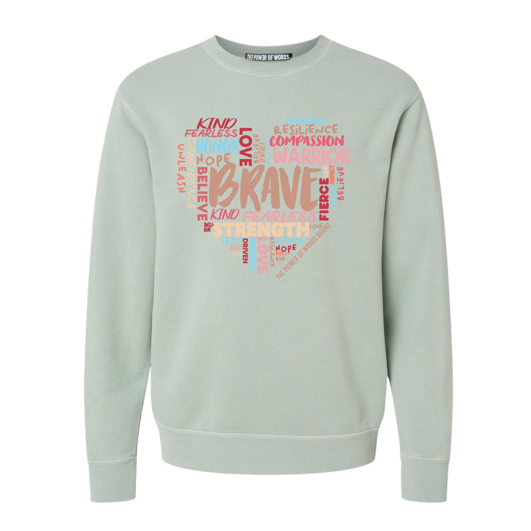 Brave Heart Adult Crewneck in Sage