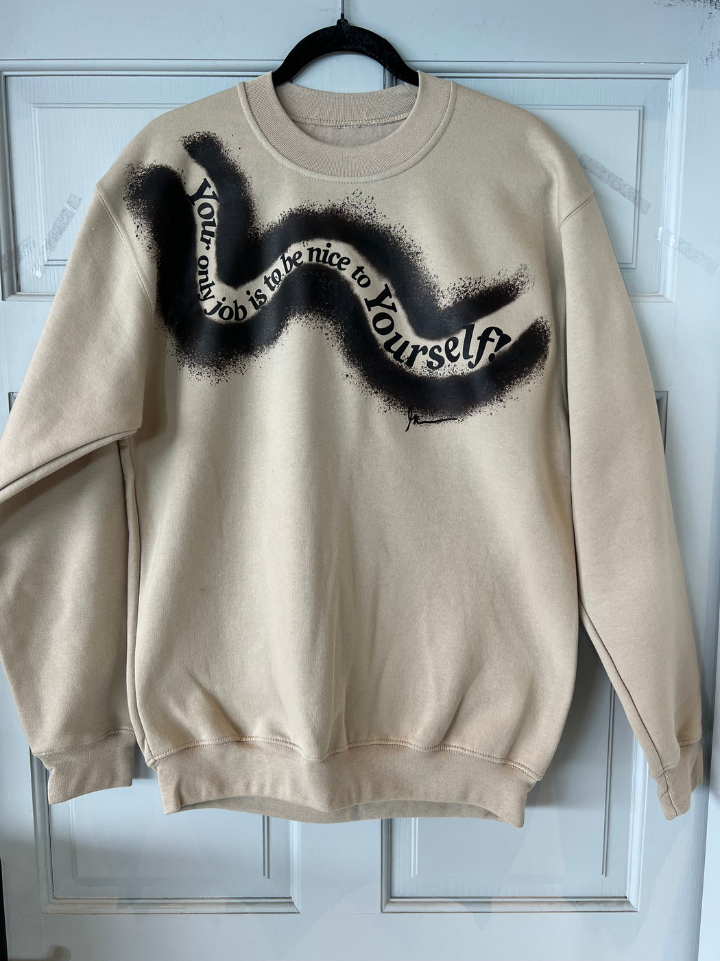 Be nice to yourself Crewneck Sweatshirt in Sand