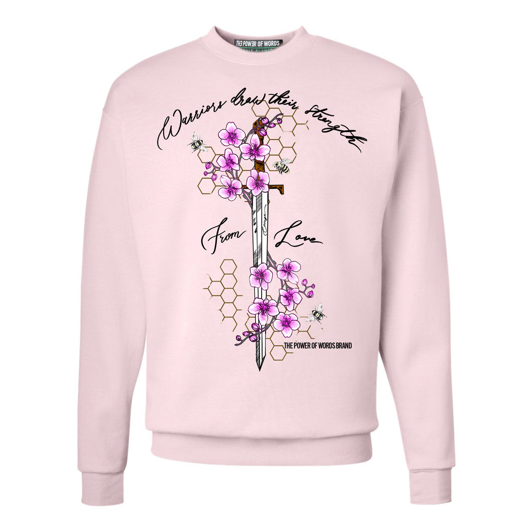 Sword Adult Crewneck in Baby Pink