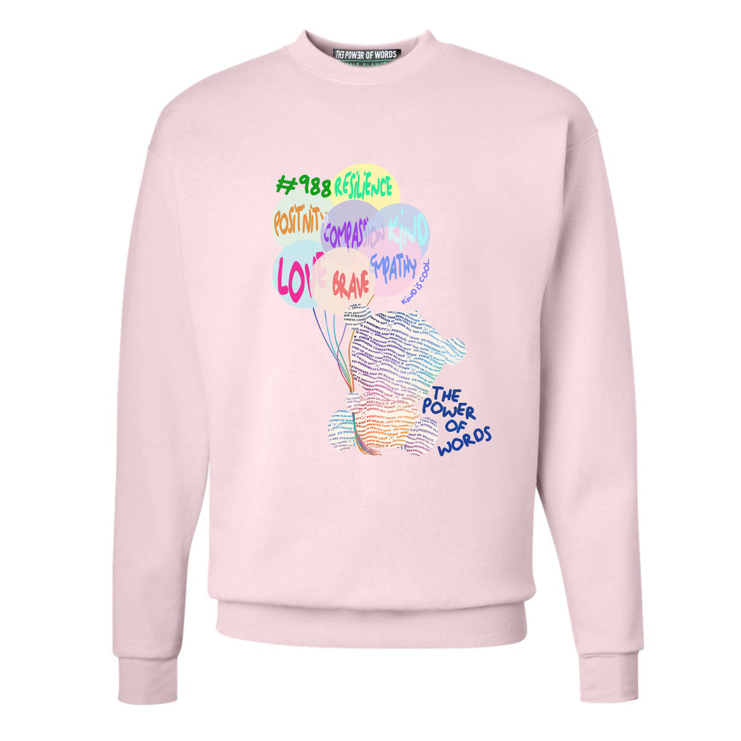 Teddy Adult Crewneck in Baby Pink