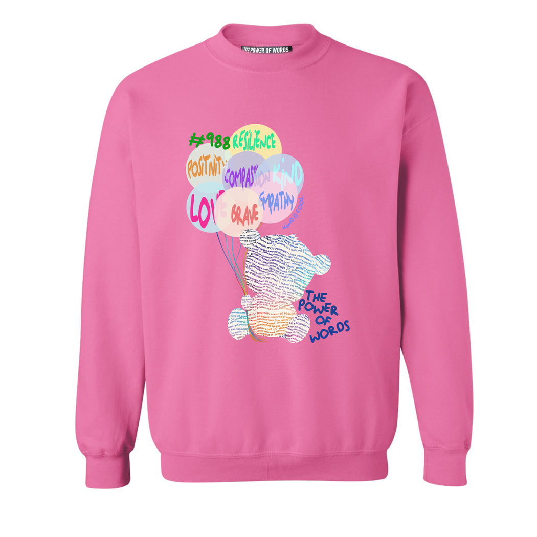 Teddy Adult Crewneck in Bubble Gum