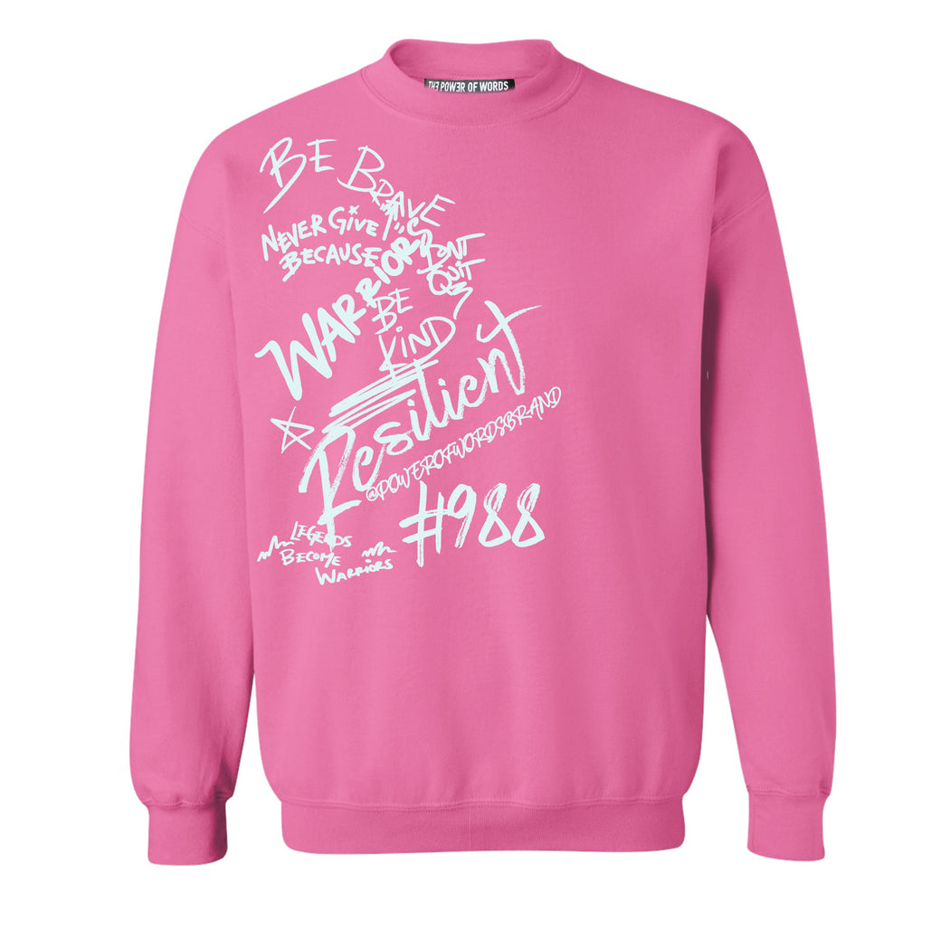 Warrior Adult Crewneck in Bubble Gum