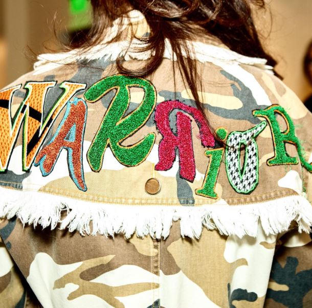 Warrior Coat Long in Camo and White