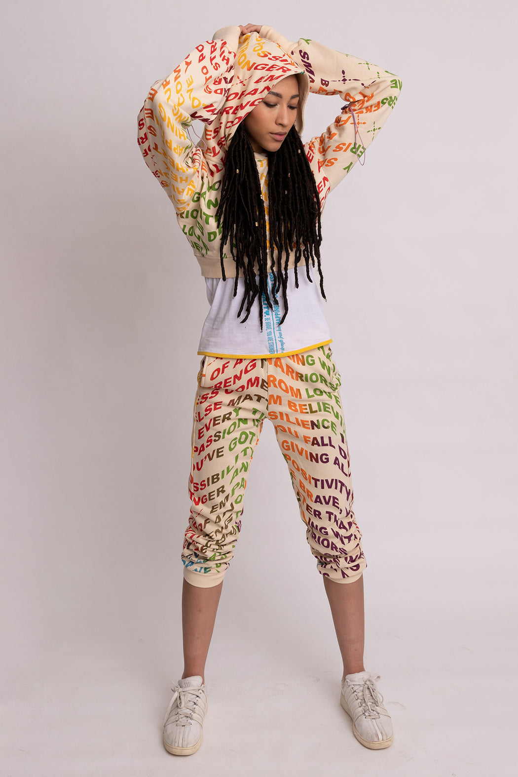 cropped drawstring hoodie
