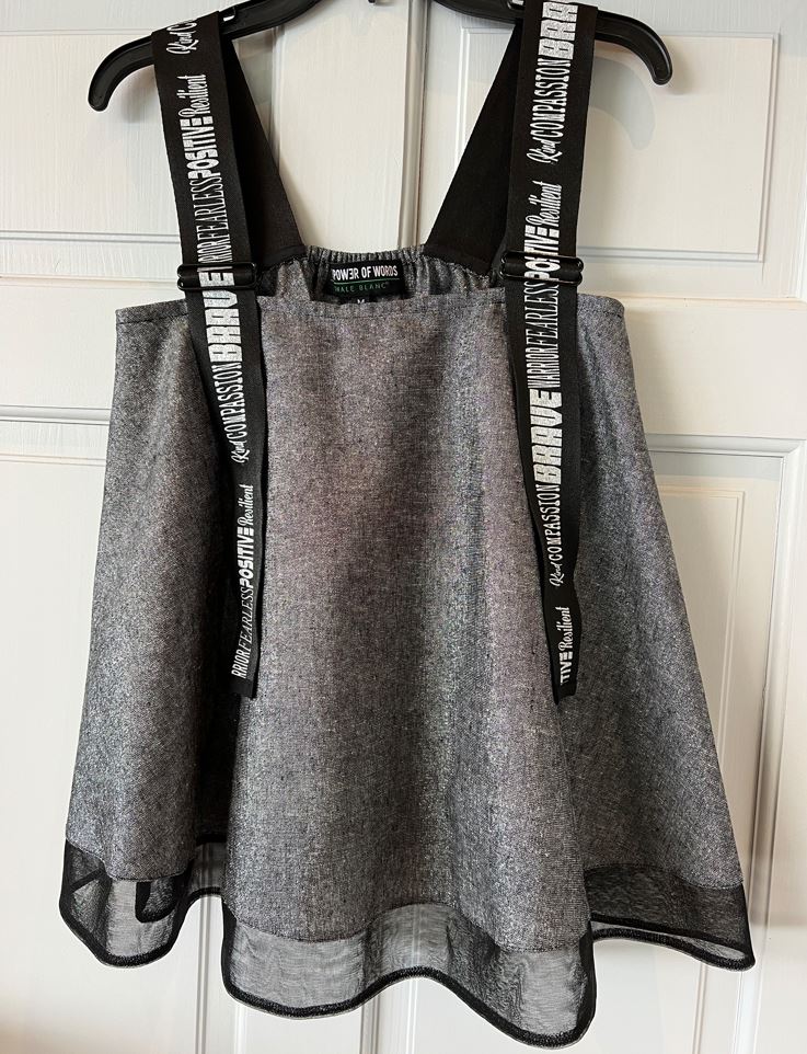 Strap top Linen in Black Lurex