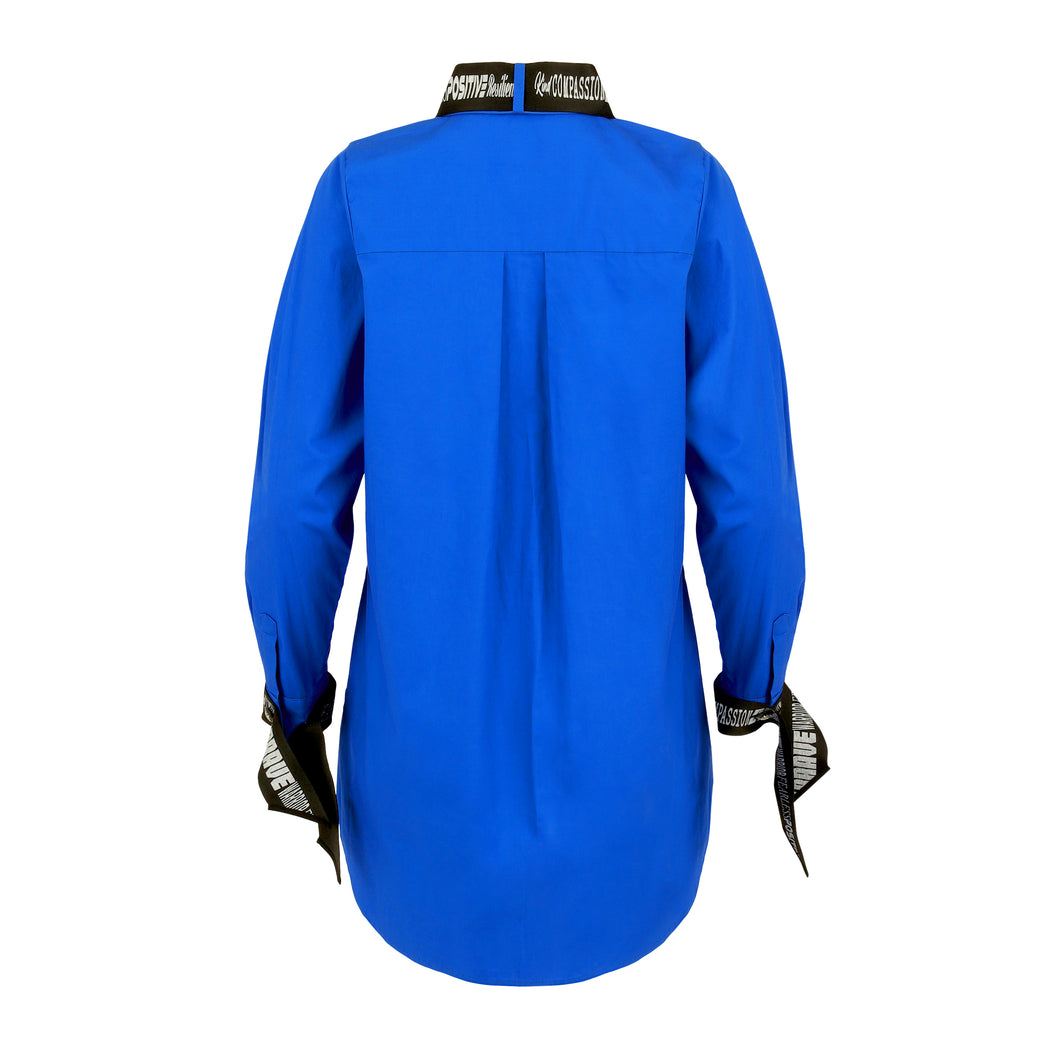 Madonna Poplin Shirt in Royal Blue