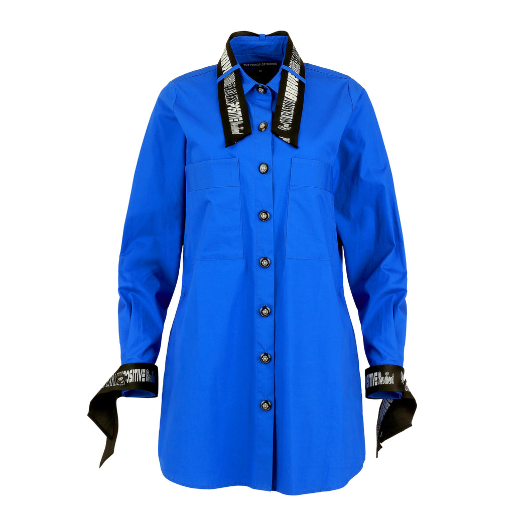 Madonna Poplin Shirt in Royal Blue
