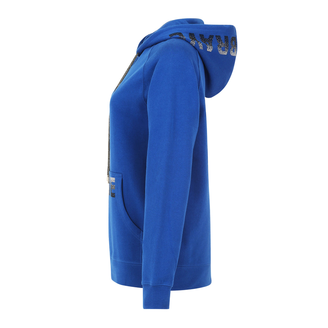 Brave crystal hoodie sweatshirt in Royal blue with Crystals