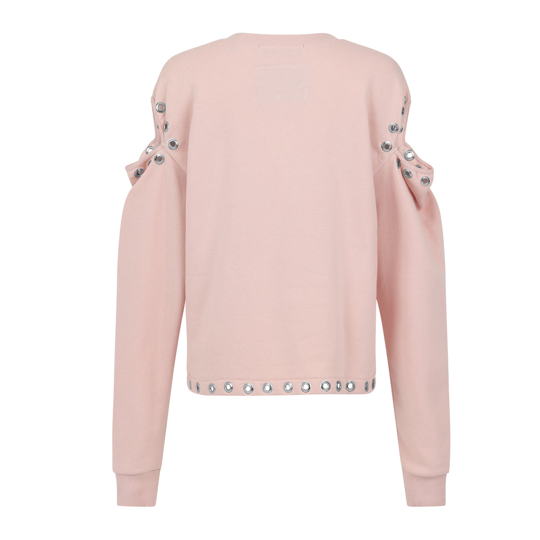 Flutter Cold Shoulder Crew Neck Sweatshirt