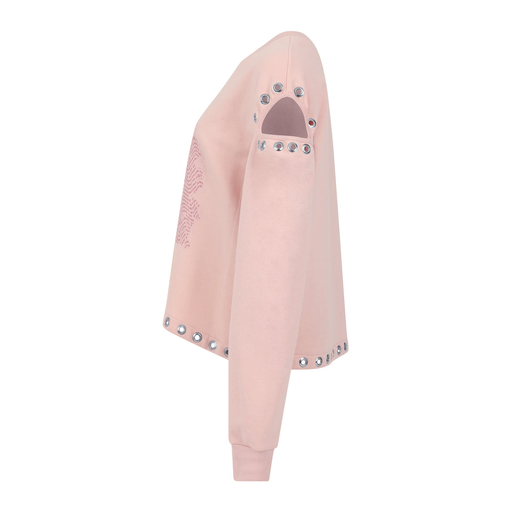 Flutter Cold Shoulder Crew Neck Sweatshirt