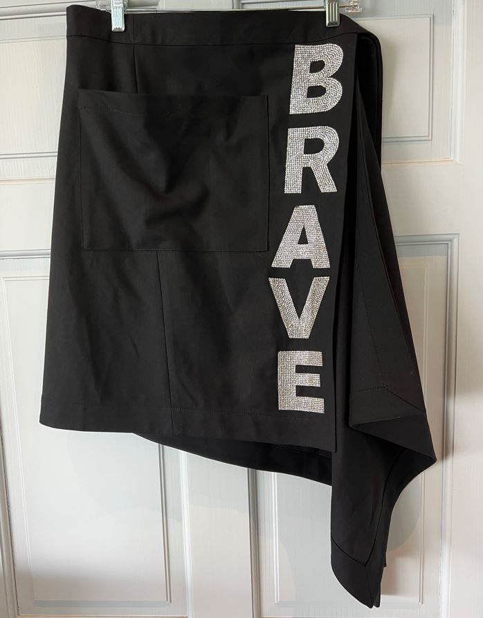 Brave wrap skirt in black with crystals