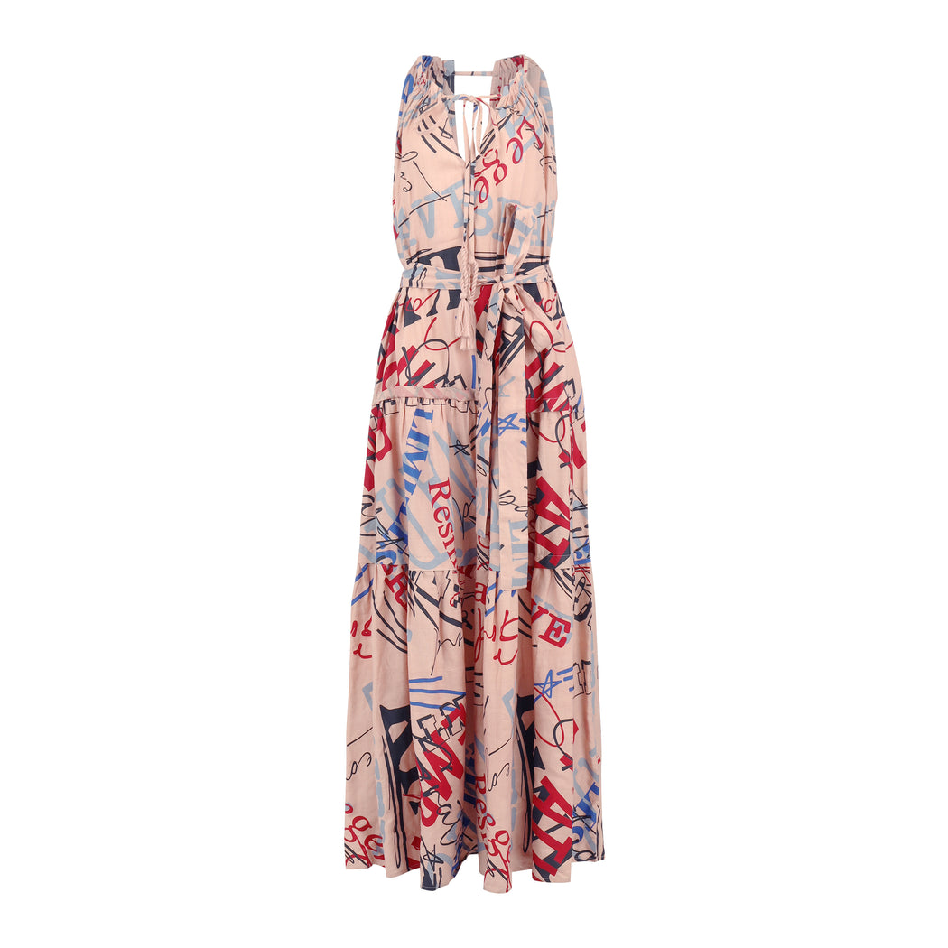 Be Brave Tier Dress in Blush Multicolor