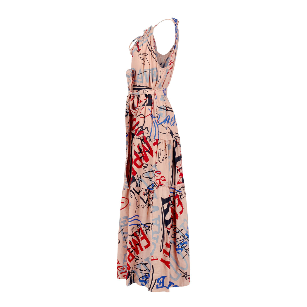 Be Brave Tier Dress in Blush Multicolor