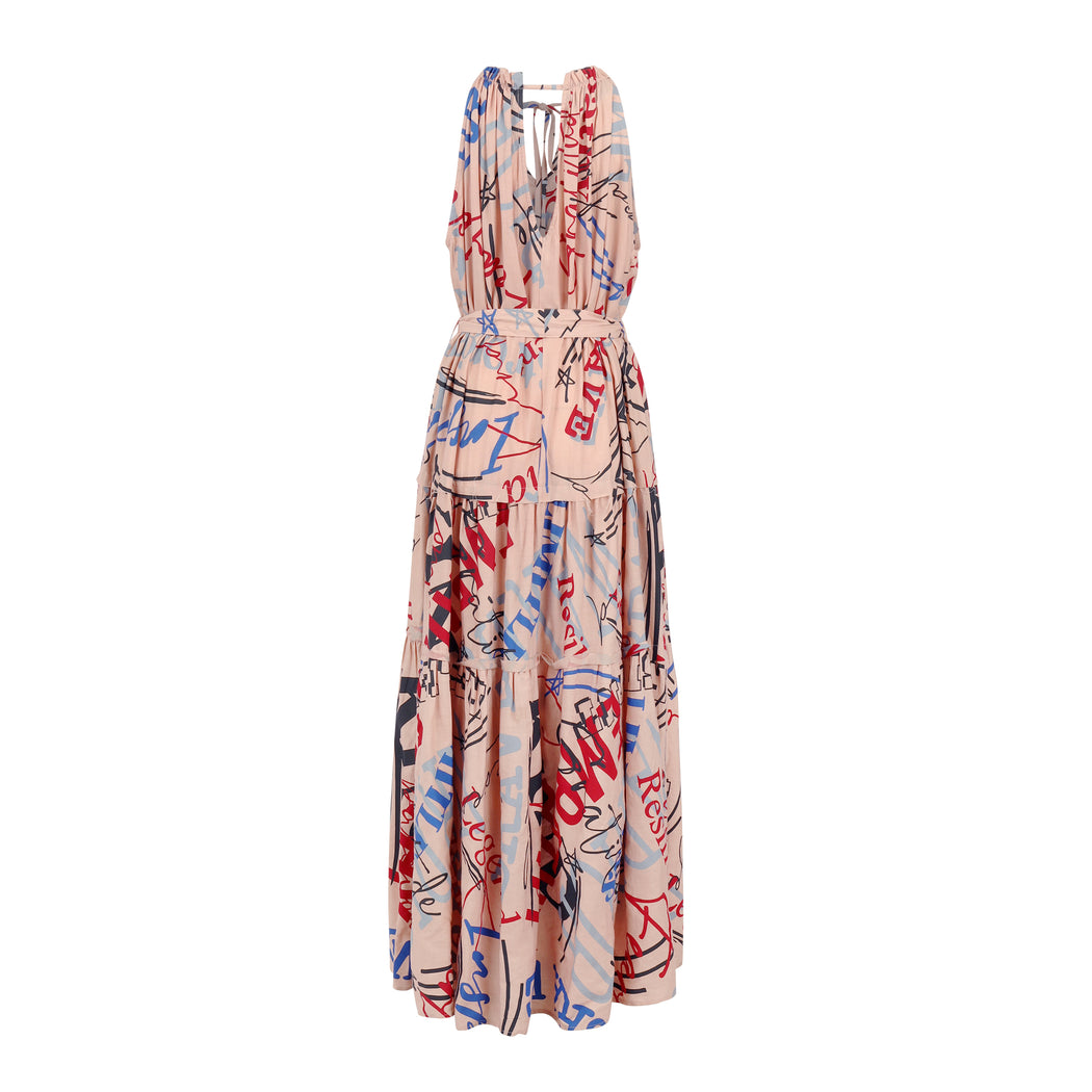 Be Brave Tier Dress in Blush Multicolor
