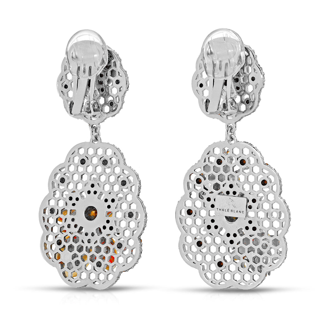 Honeycomb Mesh with Bees Earrings