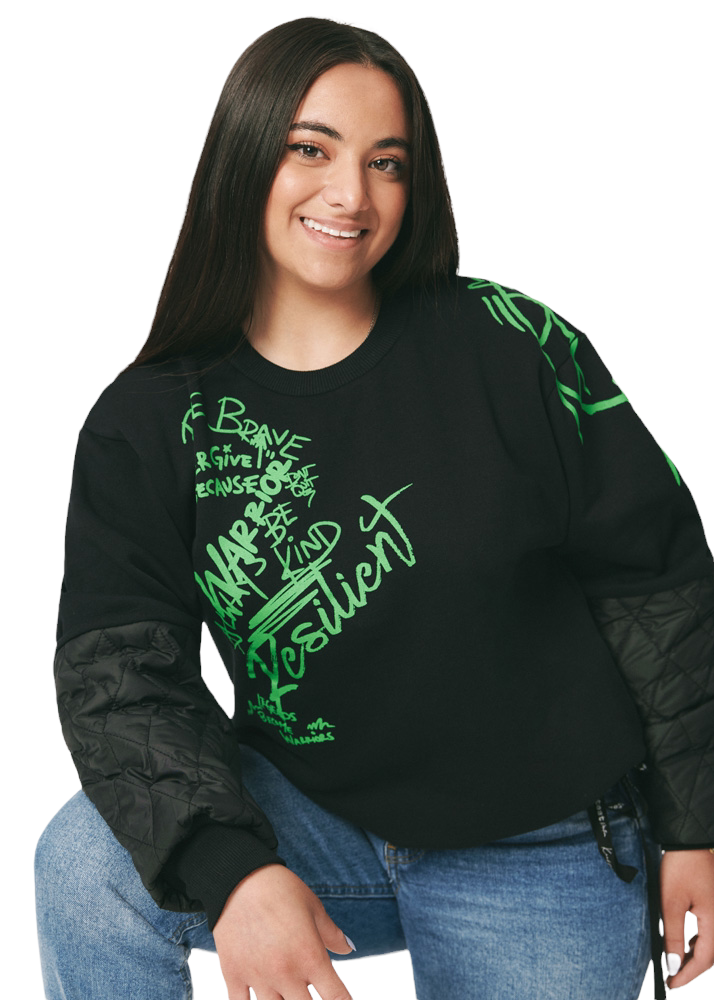 women's quilted sweatshirt  